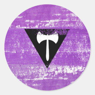 Adesivo Redondo Pintura do Orgulho Lésbico (Labrys)