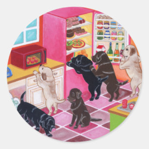 Adesivo Redondo Pintura do partido da cozinha de Labrador