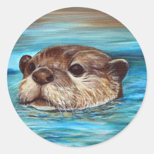 Adesivo Redondo Pintura do Rio Otter