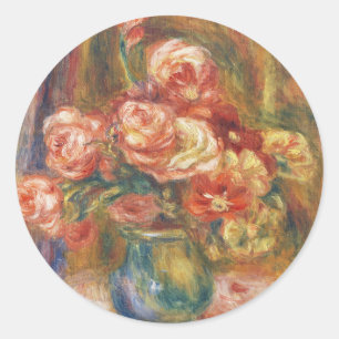 Adesivo Redondo Pintura Elegante Rosa Renoir Shabby Chic