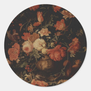 Adesivo Redondo Pintura floral pelo Mignon de Abraham