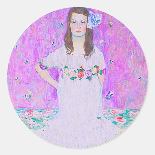 Adesivo Redondo Pintura Mäda Primavesi de Gustav Klimt (Frente)