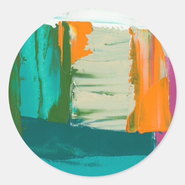 Adesivo Redondo Pintura múltipla de impressão de expressão livre (Frente)