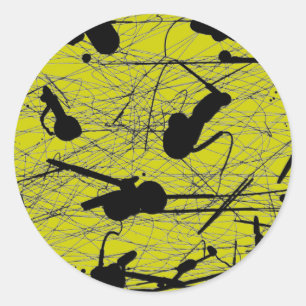 Adesivo Redondo Pintura preta original do Splatter