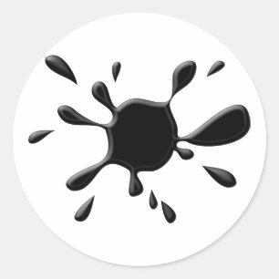 Adesivo Redondo Pintura preta Splodge