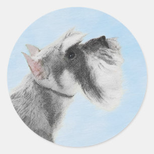 Adesivo Redondo Pintura Schnauzer (Giant, Standard) - Arte Canina