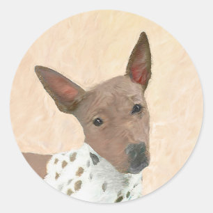 Adesivo Redondo Pintura Terrier sem cabelos americana - Arte canin