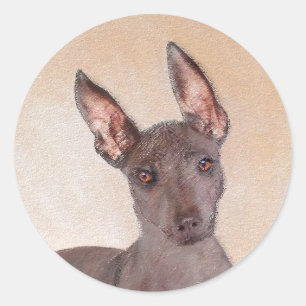 Adesivo Redondo Pintura Xoloitzcuintli - Arte Cão Original Cute