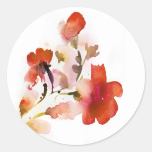 Adesivo Redondo Pinturas florais abstratas da aguarela