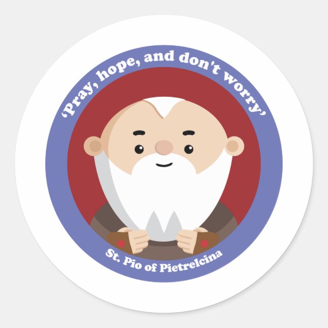 Adesivo Redondo Pio rua de Pietrelcina (Frente)