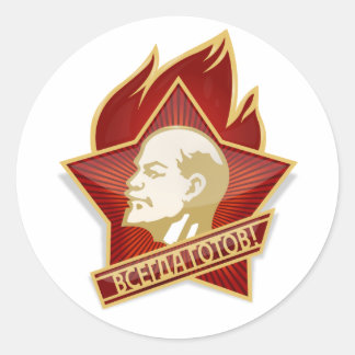 Adesivo Redondo Pioneiros Organização Vladimir Lenin Socialista