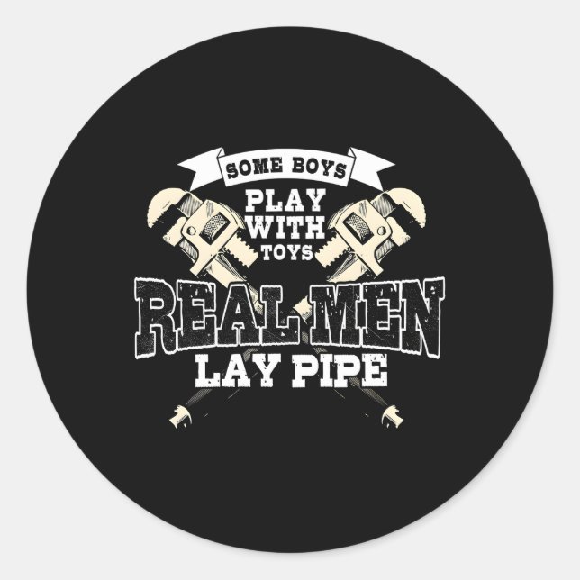Adesivo Redondo Pipefitter Plumber Plumber Real Lay Pipe (Frente)