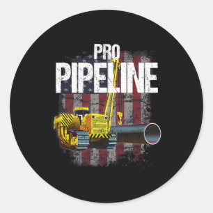 Adesivo Redondo Pipeline Welders Usa Flag Side Boom Pipe Trump Gif