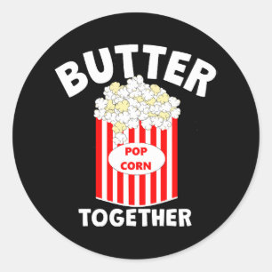 Adesivo Redondo Pipoca de Filme BUTTER Juntos