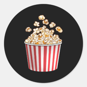 Adesivo Redondo Pipoca Para Noite De Filme De Teatro Popcorn