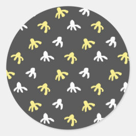 Adesivo Redondo Pipocas redondas (Cinzas escuras e amarelo-manteig