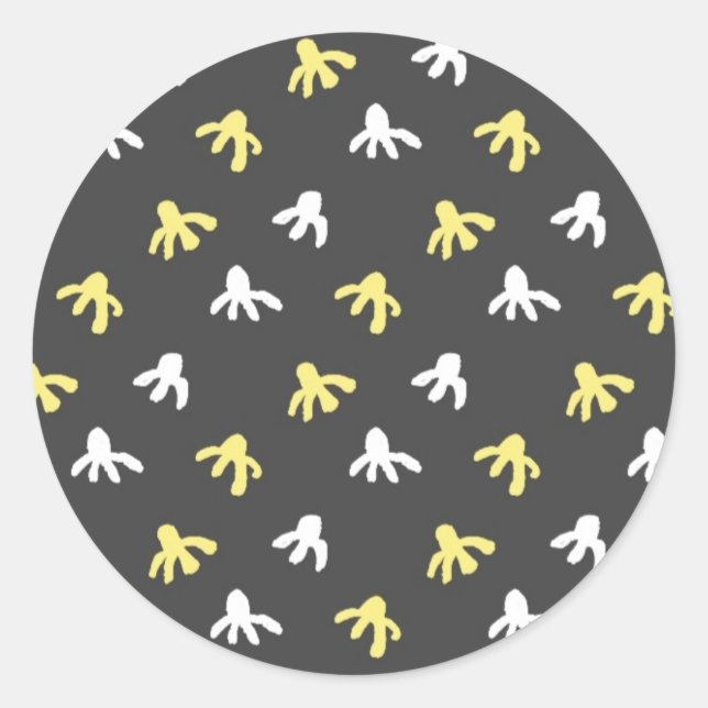 Adesivo Redondo Pipocas redondas (Cinzas escuras e amarelo-manteig (Frente)