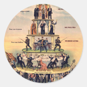 Adesivo Redondo Pirâmide Do Sistema Capitalista