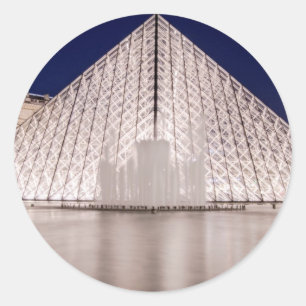 Adesivo Redondo pirâmide france Paris da grelha na noite