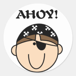 Adesivo Redondo Pirata Ahoy
