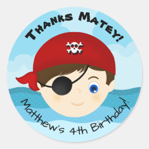 Adesivo Redondo Pirata Boy