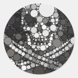 Adesivo Redondo Pirata Branca Preta do Crânio