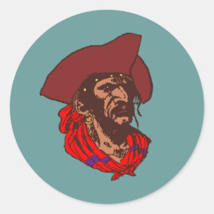 Adesivo Redondo Pirata Buccaneer corsair pirate