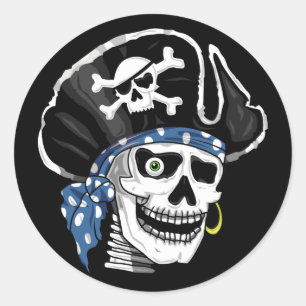 Adesivo Redondo Pirata com um só olho