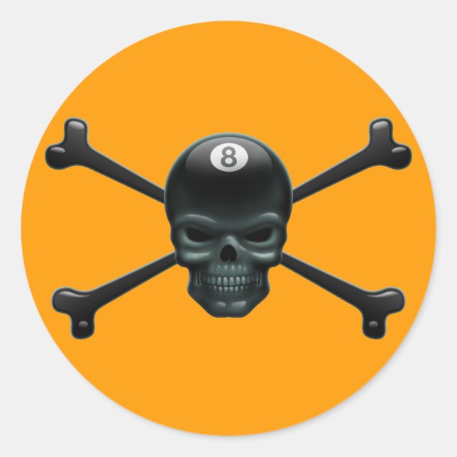 Adesivo Redondo Pirata de 8 bolas (Frente)