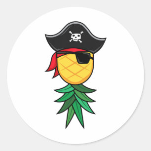 Adesivo Redondo Pirata de Halloween - Pé-de-cabeça-para-baixo Ping