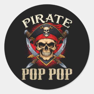 Adesivo Redondo Pirata de Pop de Pop de Pirata Jolly Roger Hallowe