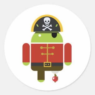 Adesivo Redondo Pirata do Android - Andy