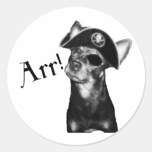Adesivo Redondo Pirata do cão de ARR