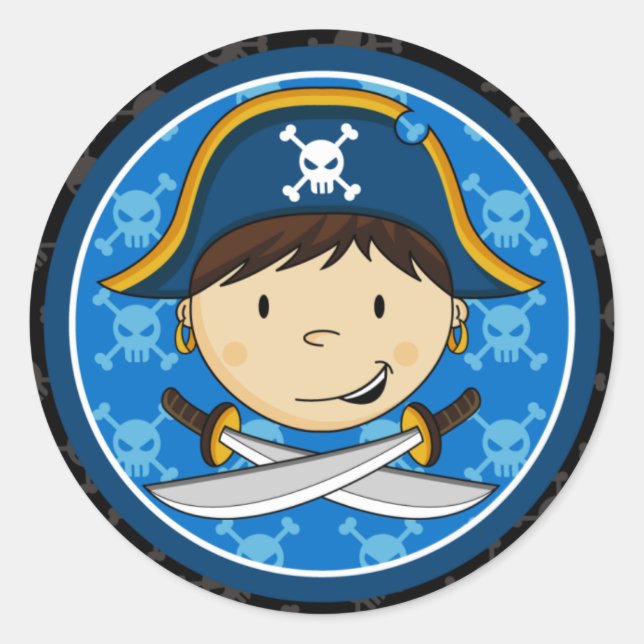 Adesivo Redondo Pirata do Capitão Sticker (Frente)