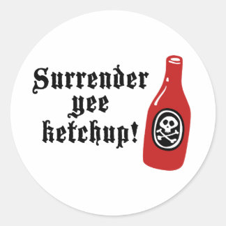 Adesivo Redondo Pirata do Ketchup Engraçado