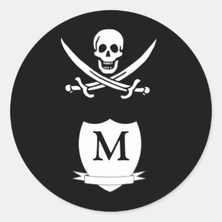 Adesivo Redondo Pirata e monograma