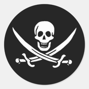 Adesivo Redondo Pirata os Autocolantes
