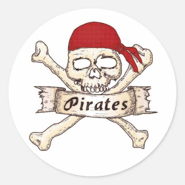 Adesivo Redondo Pirata Sticker (Frente)