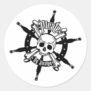 Adesivo Redondo Pirata Sticker