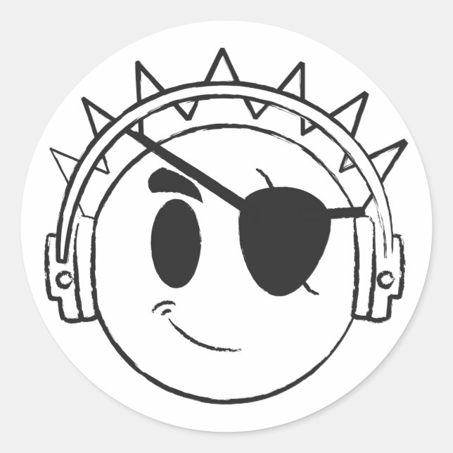 Adesivo Redondo Pirata Sticker (Frente)