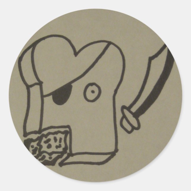 Adesivo Redondo pirata torrada (Frente)