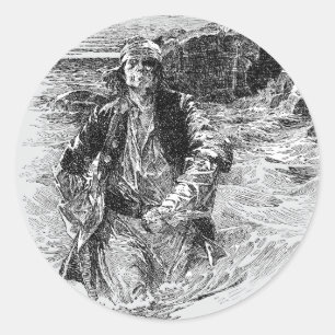 Adesivo Redondo Piratas Antigos, Sir Henry Morgan no Oceano