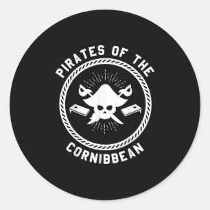 Adesivo Redondo Piratas da Cornibbean Team Cornhole