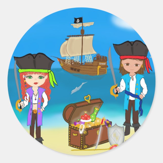 Adesivo Redondo Piratas dos Stickers do Hinterland (Frente)