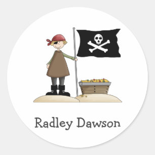 Adesivo Redondo Piratas · Pirata, bandeira & tesouro