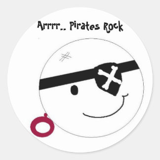 Adesivo Redondo Piratas Rock