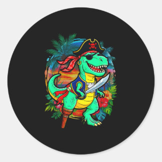Adesivo Redondo Pirate dinosaur toddler boy funny kids costume