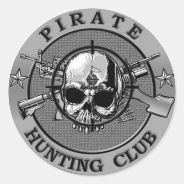Adesivo Redondo Pirate Hunting Club Stickers (Frente)