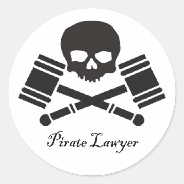 Adesivo Redondo Pirate Lawyer Round Sticker (Frente)