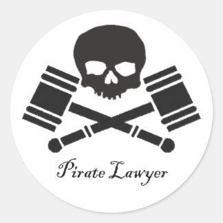Adesivo Redondo Pirate Lawyer Round Sticker